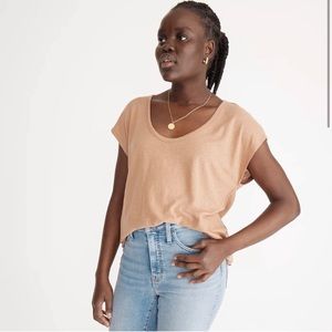 SOLD  *NWT* Madewell Linen-blend U-Scoop Tee